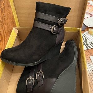 Black suede ankle booties